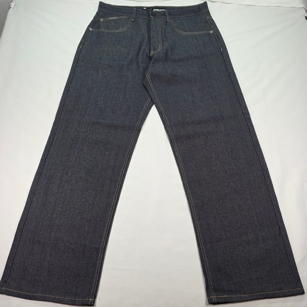 Vintage Mecca DNM Since Day One Men Indigo Raw Denim Jeans Classic Fit 36x32 Y2K